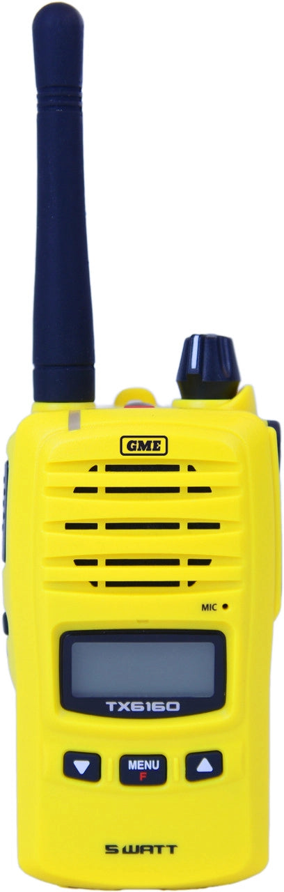 GME TX6160YTP 5/1 WATT UHF CB HANDHELD RADIO - TWIN PACK - YELLOW