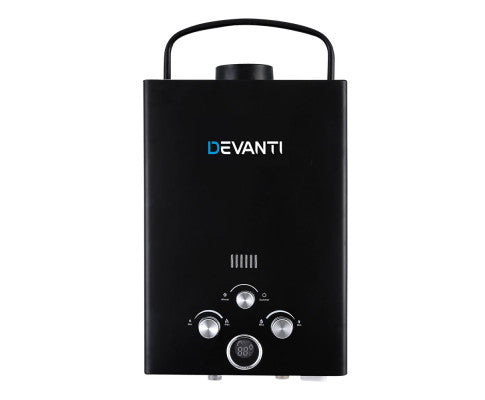 Devanti Outdoor Gas Hot Water Heater Portable Camping Shower 12V Pump Black