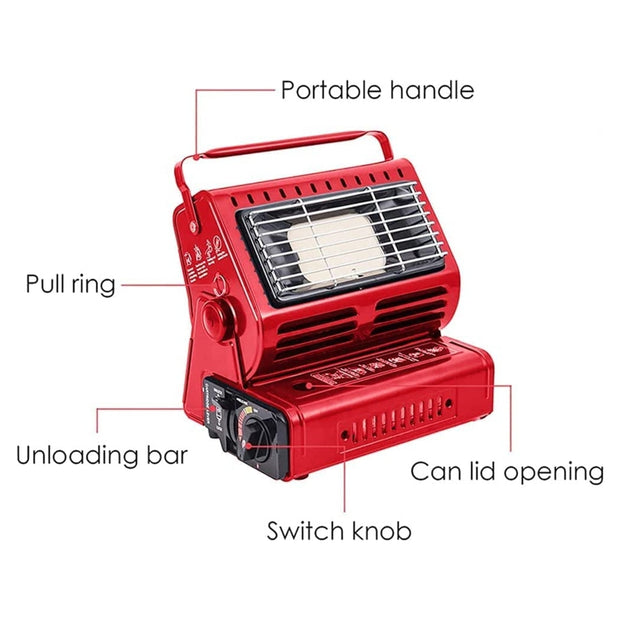 Portable Butane Gas Heater - Red