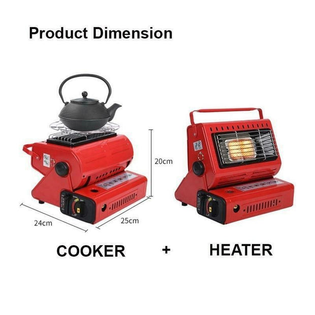 Portable Butane Gas Heater Camping Camp Tent Outdoor Hiking Camper Survival Red