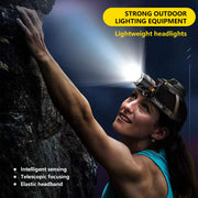 Mountgear Strong Seadlight Induction LED Headlamp Rechargeable Long Endurance Flashlight
