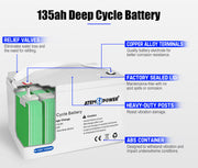 ATEM POWER 135Ah 12V AGM Deep Cycle Battery
