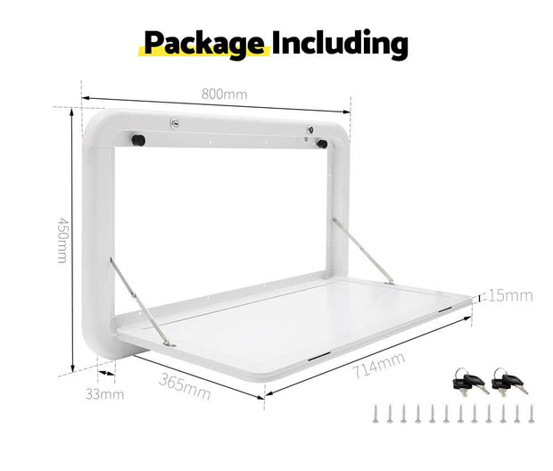 MOBI Caravan Picnic Folding Table White 800 x 450mm