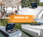 SAN HIMA Caravan RV Roof Vent w/ Built-in LED 280x280mm Smoke Blue