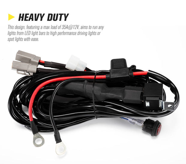 LIGHTFOX Dual Connector Plug & Play Smart Harness High Beam Driving Wiring kit
