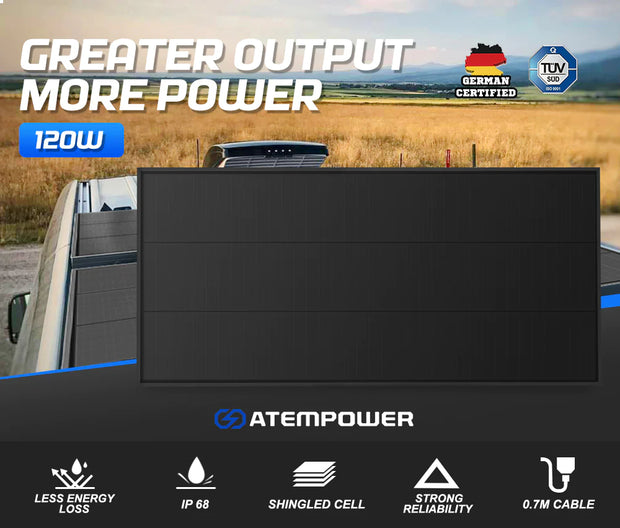 ATEM POWER 12V 120W Shingled Solar Panel