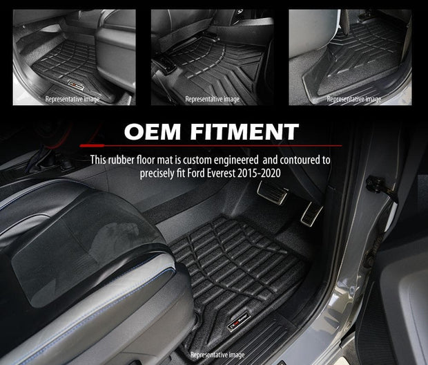 3D TPE Car Floor Mats for Ford Everest 2015-2022