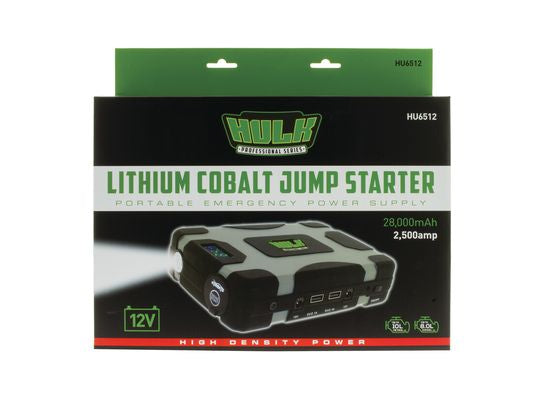 HULK LITHIUM COBALT JUMP STARTER - 28,000MAH - 2,500 AMP