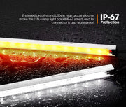 Lightfox 6PCS 12V LED Strip Light Bar Waterproof Amber White Lights