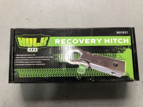 HULK RECOVERY HITCH 185mm W/BOW SHACKLE GALVANIZED 4 HOLES