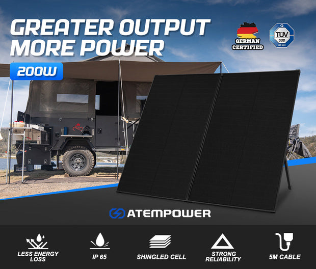 ATEM POWER 12V 200W Folding Shingled Solar Panel