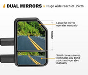 SAN HIMA Pair Extendable Towing Mirrors for Toyota HILUX 2005-2015