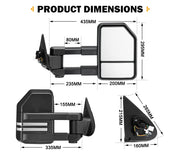 SAN HIMA Extendable Towing Mirrors for Mitsubishi Triton MQ/MR 2015-On