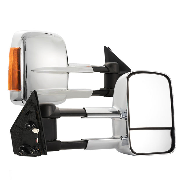 Towing Mirrors Chrome suit Toyota Landcruiser 200 Series 2007-2021 with Indicator