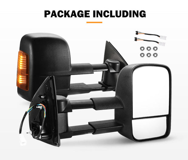 Pair Towing Extendable Side Mirrors for Isuzu D-MAX MY2012-MY2019