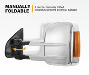 Pair Chrome Towing Extendable Side Mirrors for Holden Colorado RG MY2013-MY2020