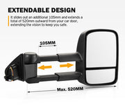 SAN HIMA Extendable Towing Mirrors For Jeep Grand Cherokee 2010-Current