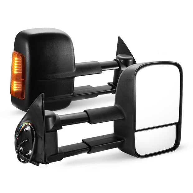 Pair Extendable Towing Side Mirrors suits Toyota Hilux 2005-2015