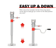 4x 470mm Drop Down Corner Legs Steadies & Handle